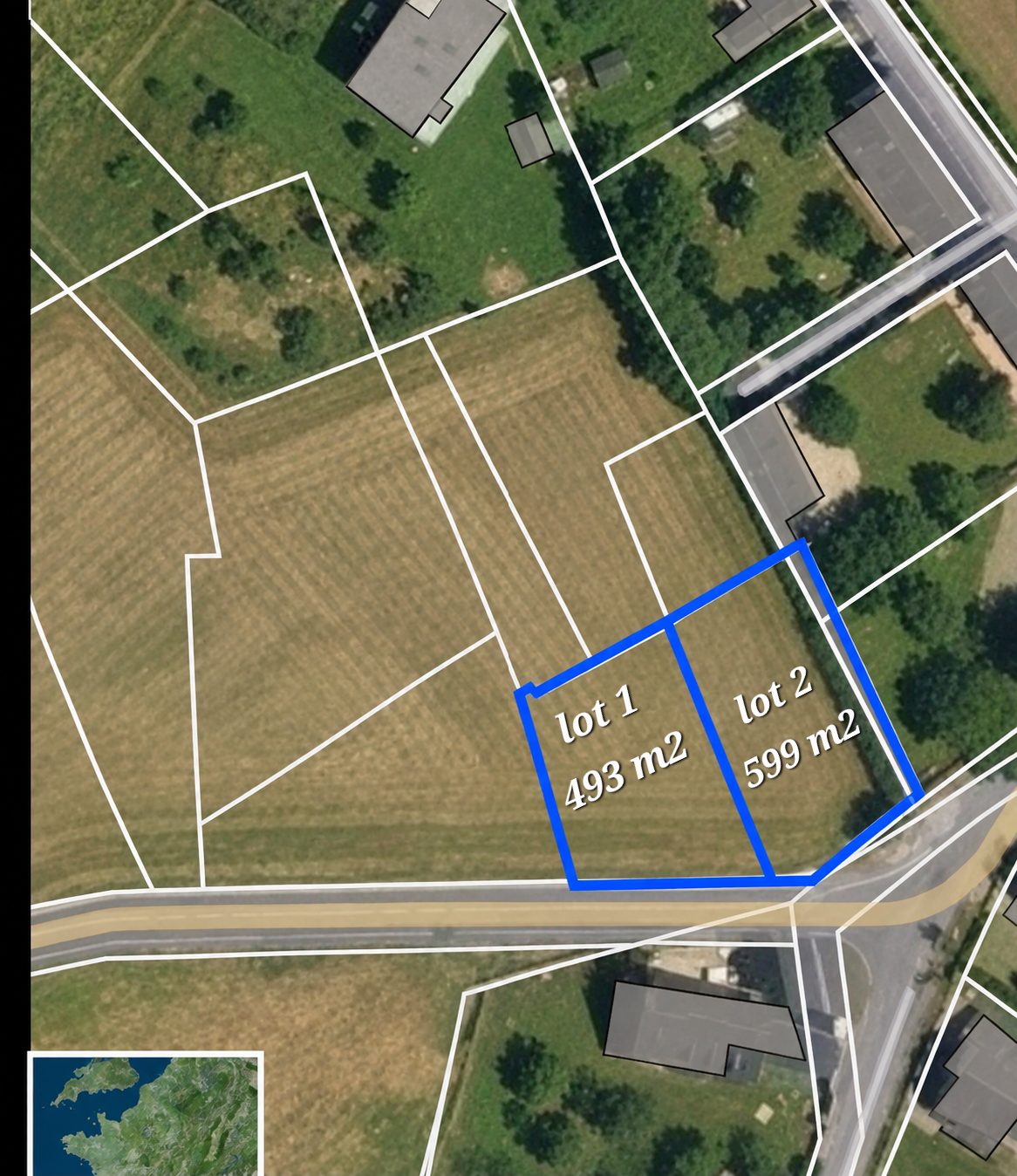 Terrain constructible 599 m² - lot n°2